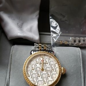 Michele CSX two tone ladies diamond dial watch